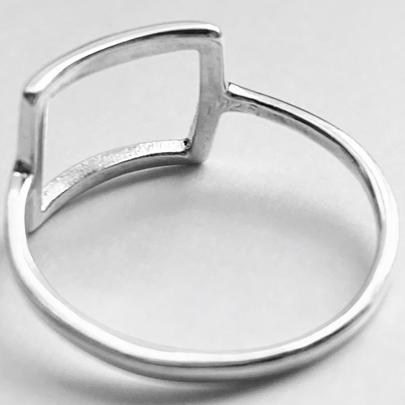 Sterling Silver Thin Open Square Ring, Delicate Ring, Minimalist Silver Rings - Picture 13 of 13